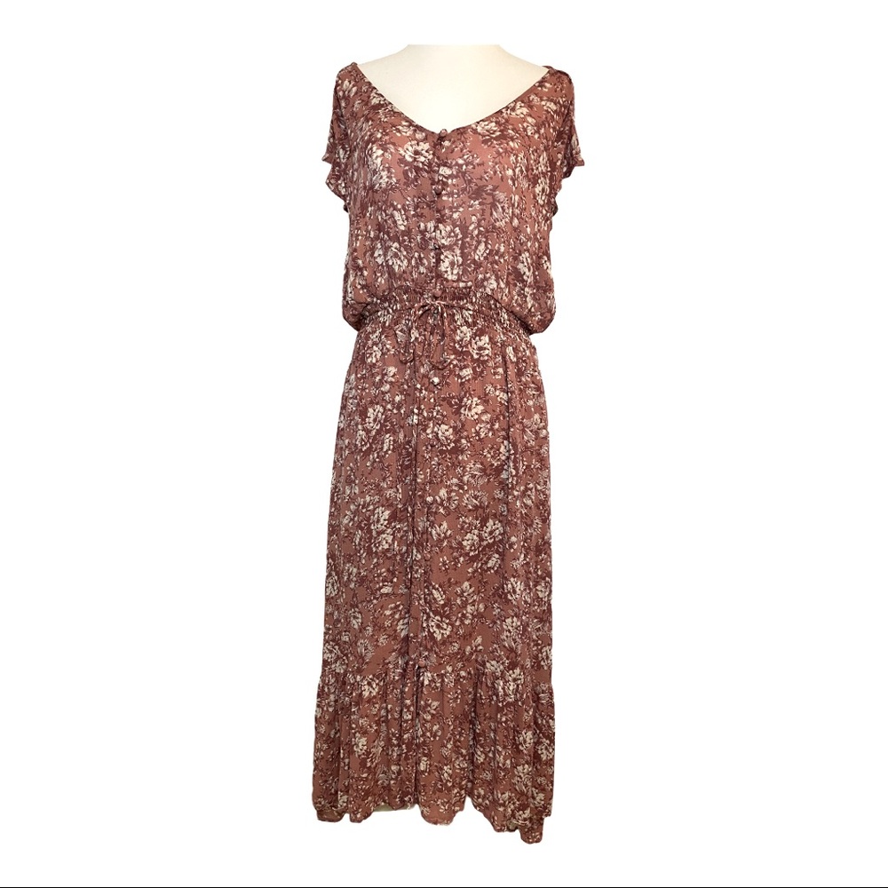 Lucky Brand Floral Dress Rose w/ White Flowers  XL